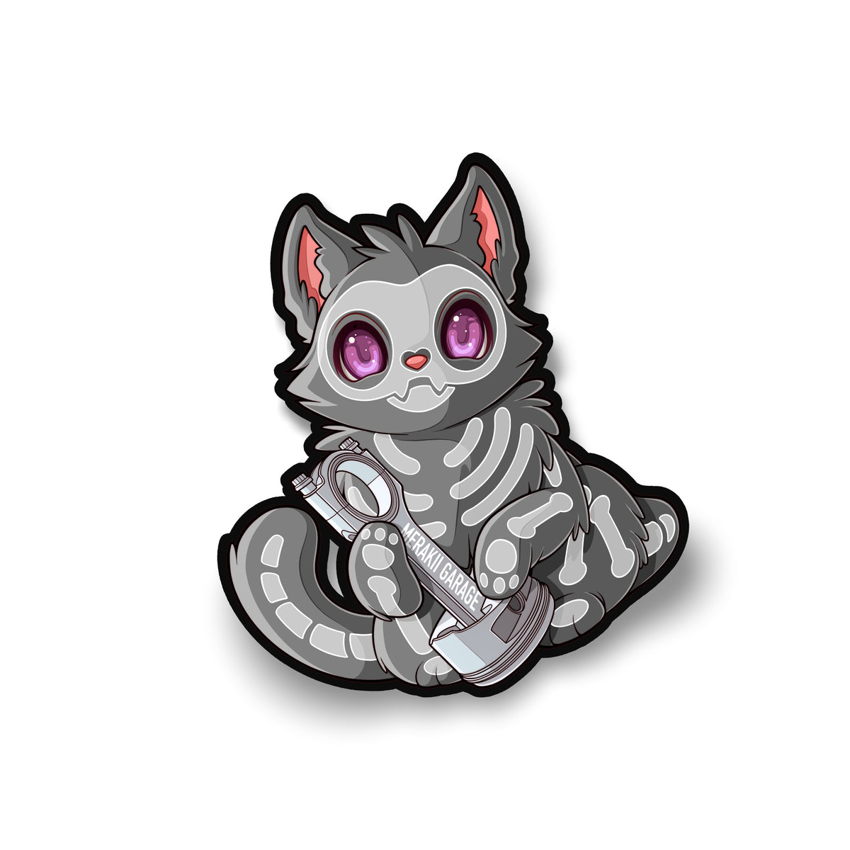 Skeleton Kitty SKELETON KITTY STICKER – Merakii Garage